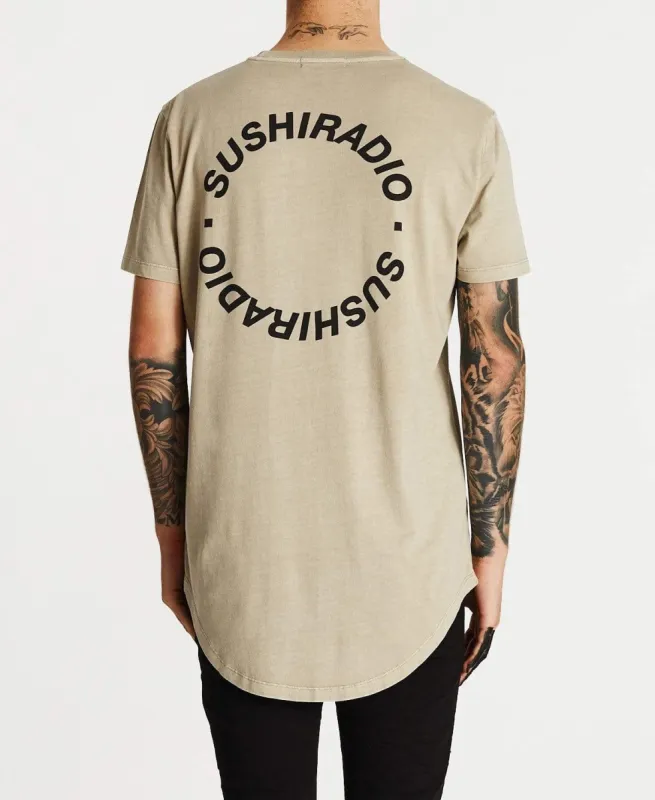 Caution Dual Curved T-Shirt Pigment Taupe sold by Neverland