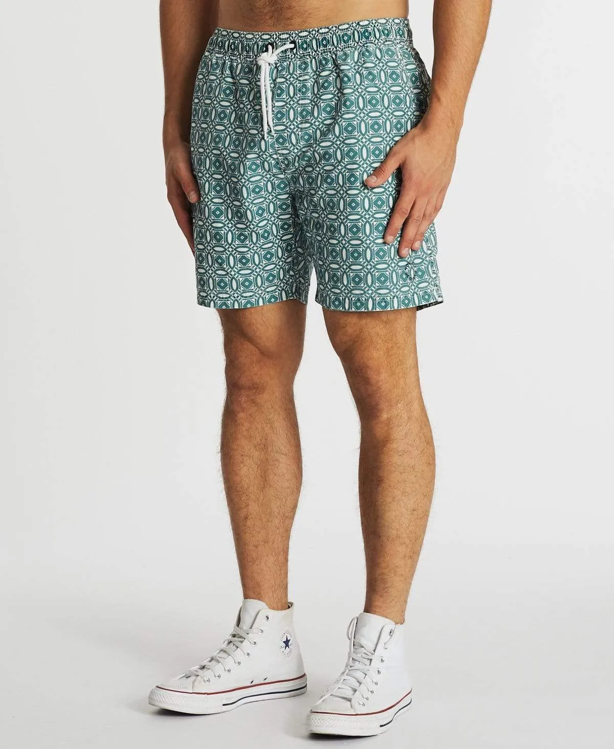 Sea Drift Beach Short Bristol Blue/White sold by Neverland