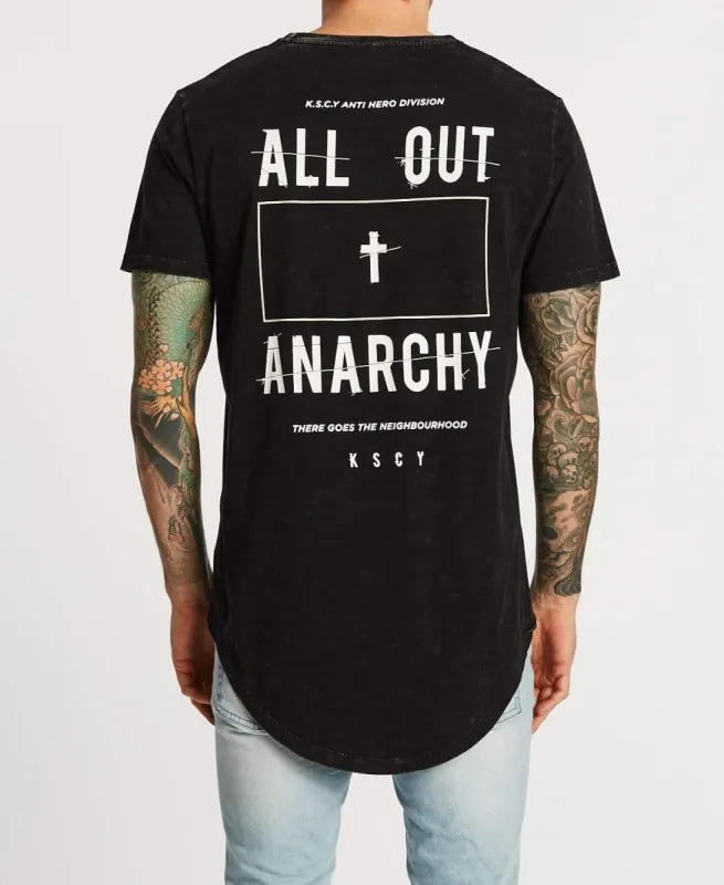 Anarchy Dual Curved T-Shirt Acid Black sold by Neverland