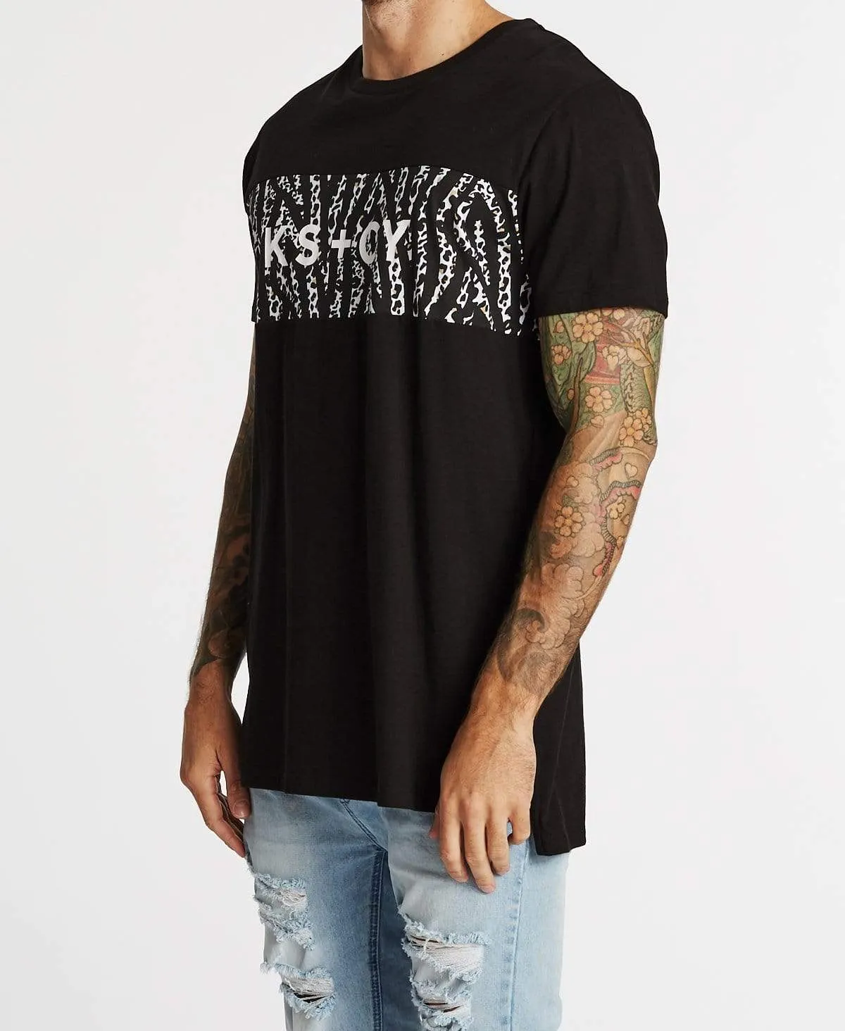 Vandals Tall Step Hem T-Shirt Jet Black sold by Neverland product image thumbnail 3