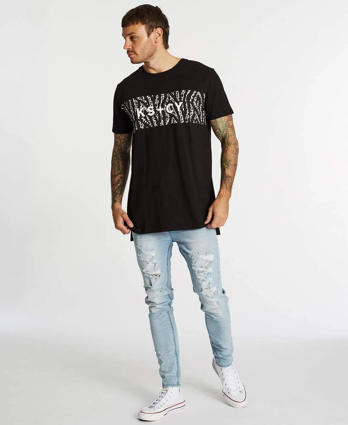 Vandals Tall Step Hem T-Shirt Jet Black sold by Neverland product image thumbnail 4