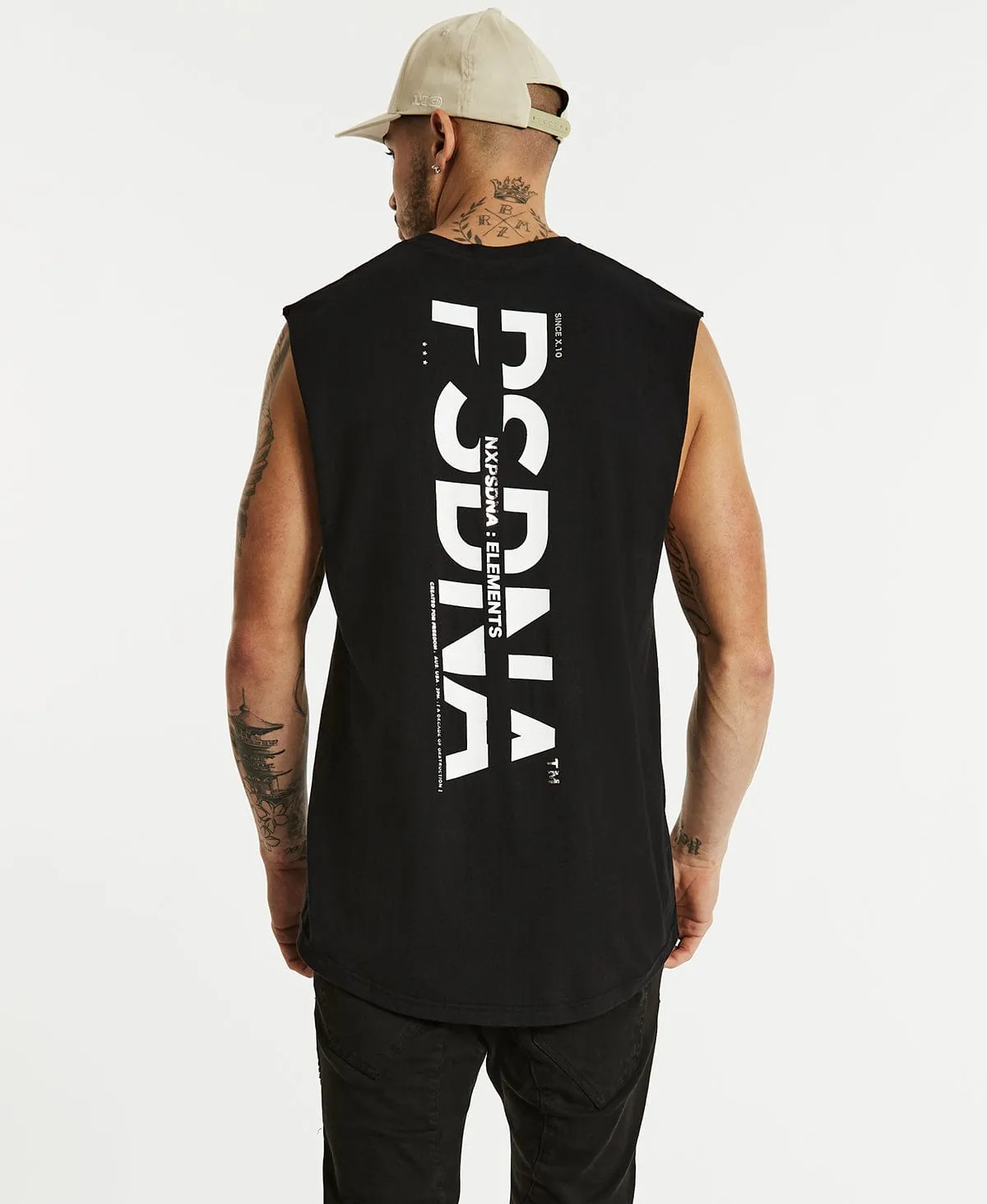 Autograph Scoop Back Muscle Tee Jet Black sold by Neverland