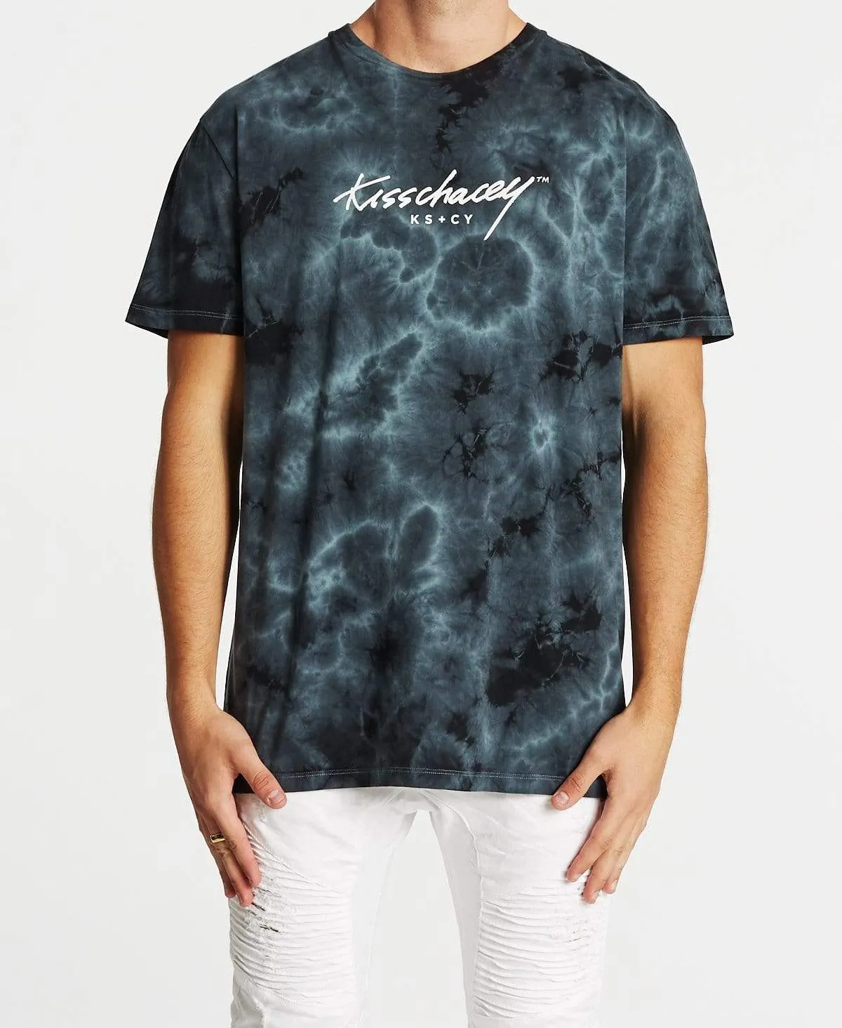 Silver Surfer Relaxed T-Shirt Tie Dye Blue/Black sold by Neverland