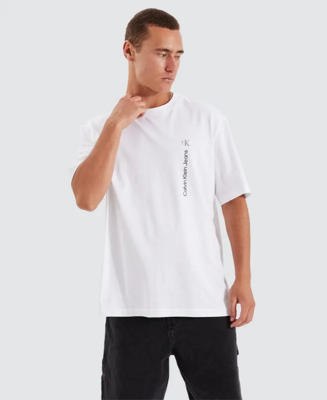 Vertical Institutional T-Shirt White made by Neverland