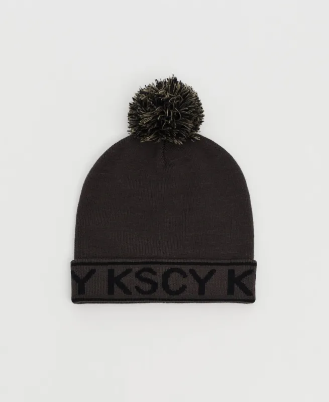 Blizzard Pom Pom Beanie Charcoal sold by Neverland
