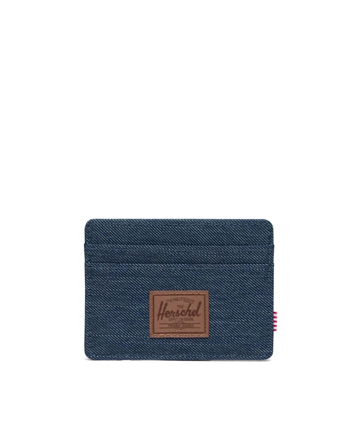 Charlie RFID Indigo Denim Crosshatch/Saddle sold by Neverland