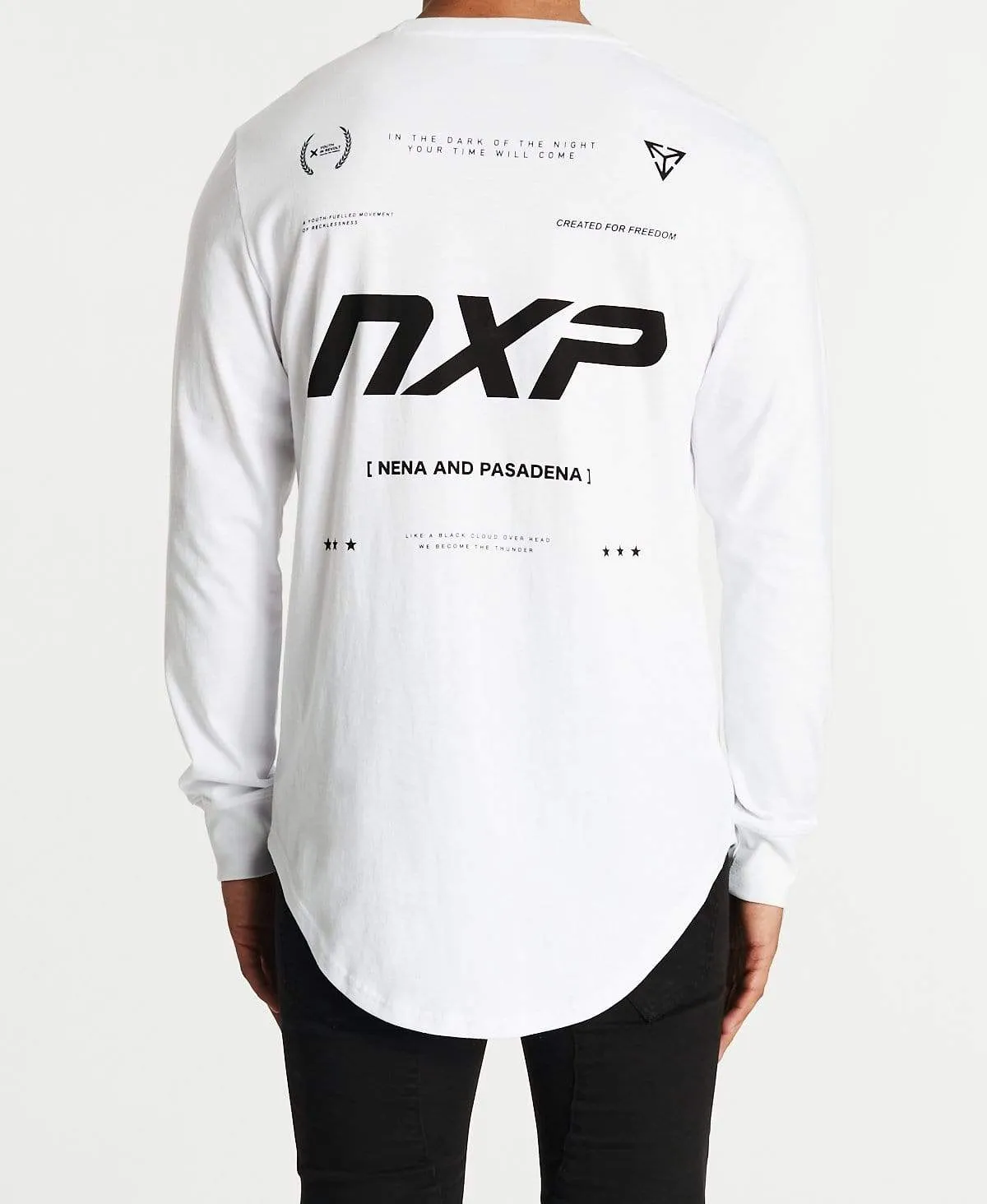 Clarity Cape Back Long Sleeve T-Shirt White sold by Neverland