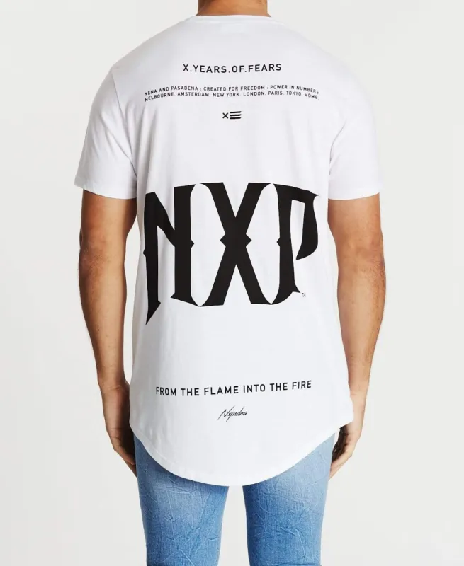 Flames Cape Back T-Shirt White sold by Neverland