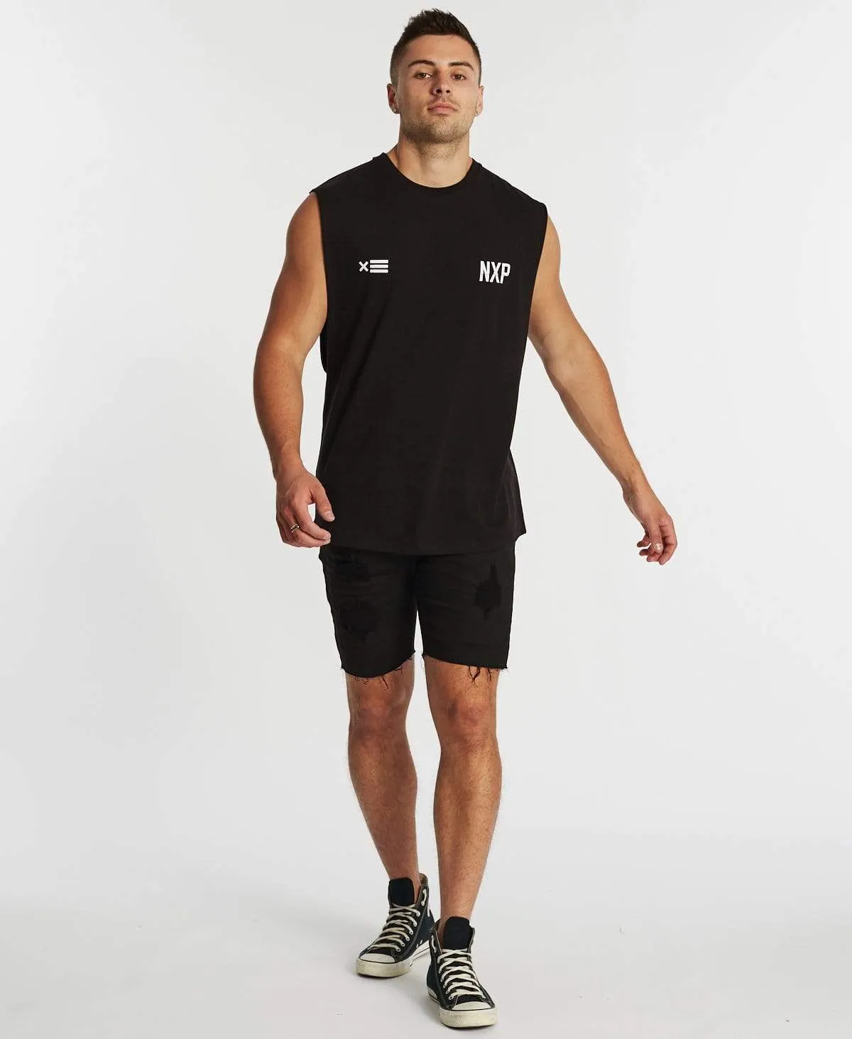 Decade Scoop Back Muscle Tee Jet Black sold by Neverland product image thumbnail 4