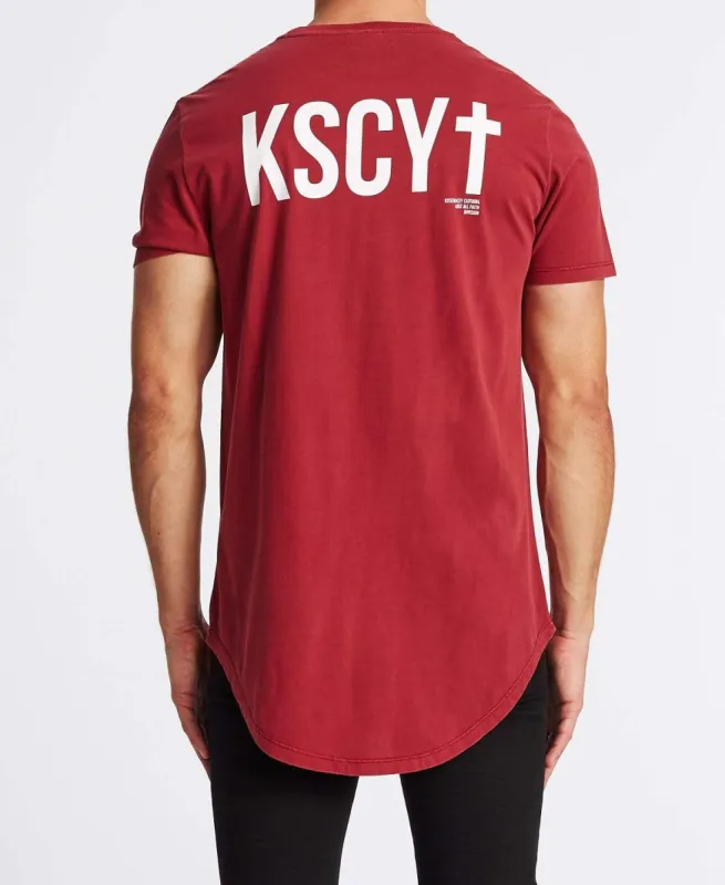 Lost All Faith Baseball T-Shirt Pigment Burgundy sold by Neverland