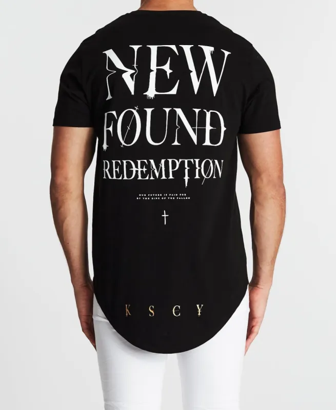 Findings Dual Curved T-Shirt Jet Black sold by Neverland