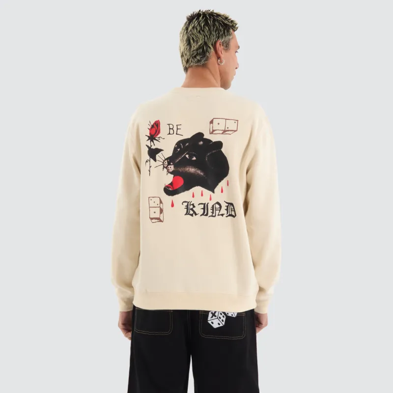 Be Kind Crew Sweatshirt White made by Brixton