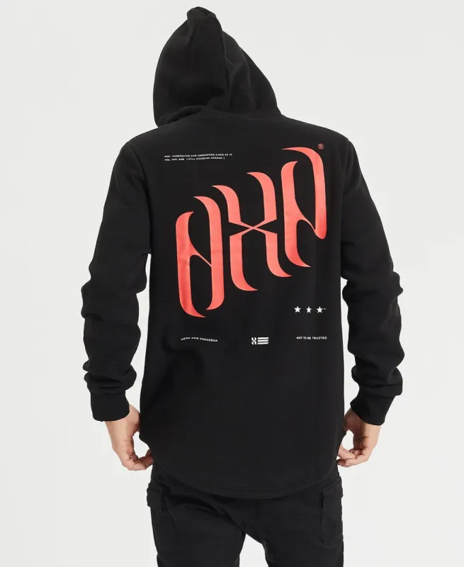 Doused Heavy Hooded Dual Curved Jumper Black sold by Neverland