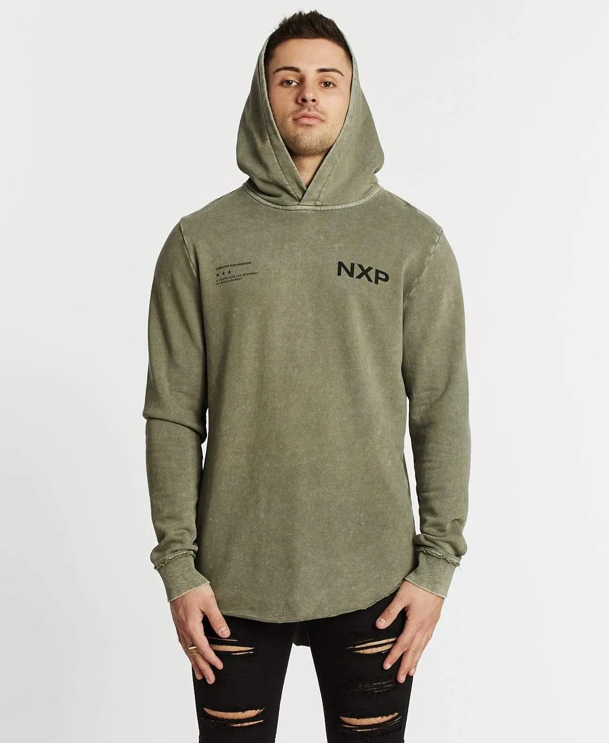 After The Storm Dual Curved Hoodie Acid Khaki sold by Neverland product image thumbnail 4
