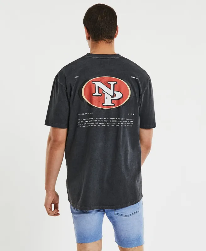 Niners Box Fit Scoop T-Shirt Pigment Asphalt Grey sold by Neverland