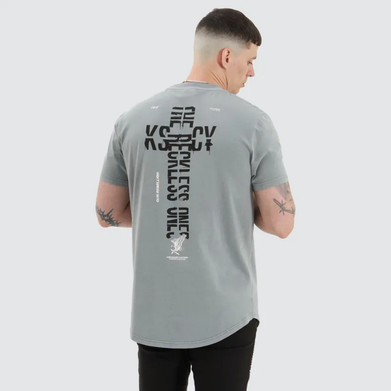 Brook Dual Curved Tee Pigment Neutral Grey sold by Neverland