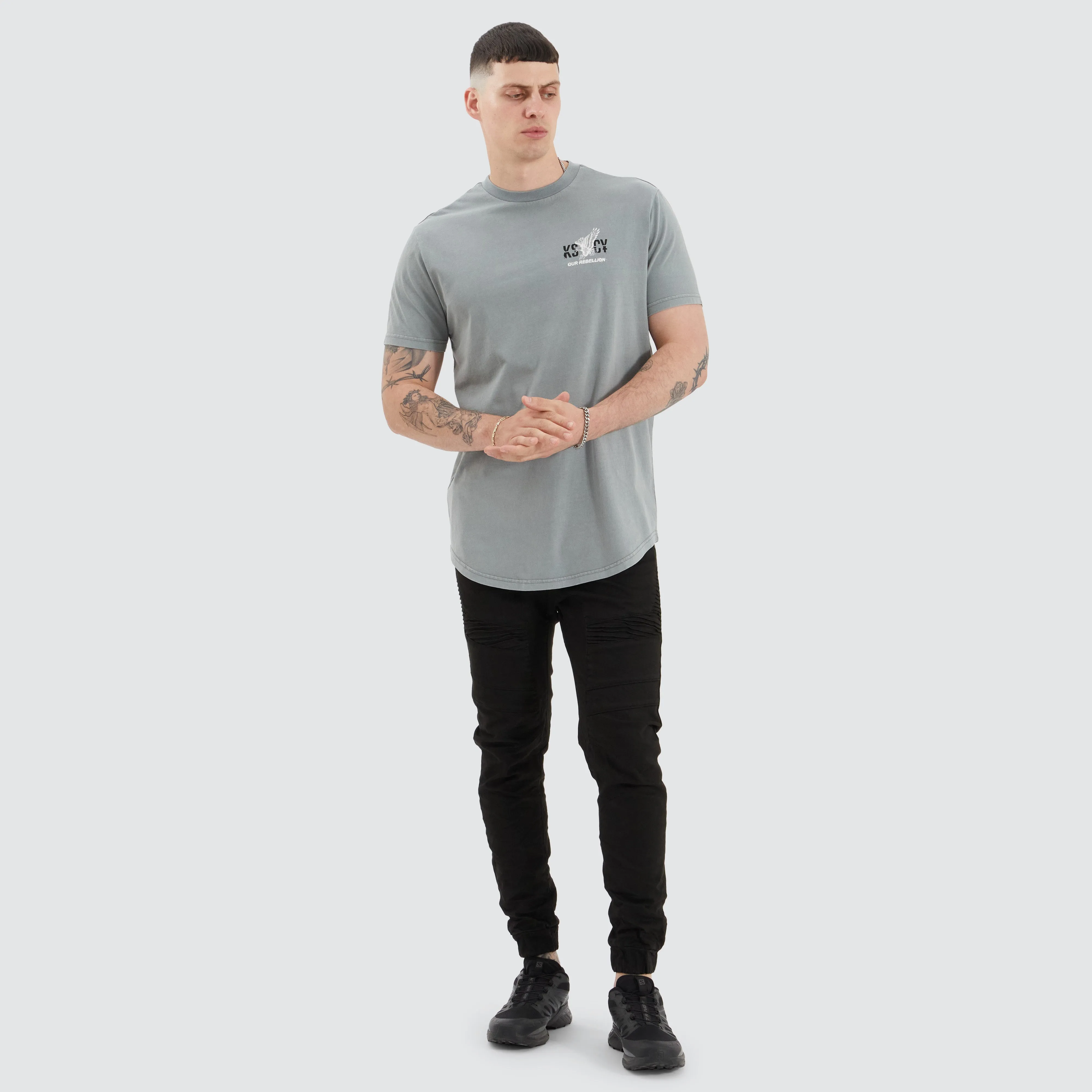 Brook Dual Curved Tee Pigment Neutral Grey sold by Neverland product image thumbnail 4