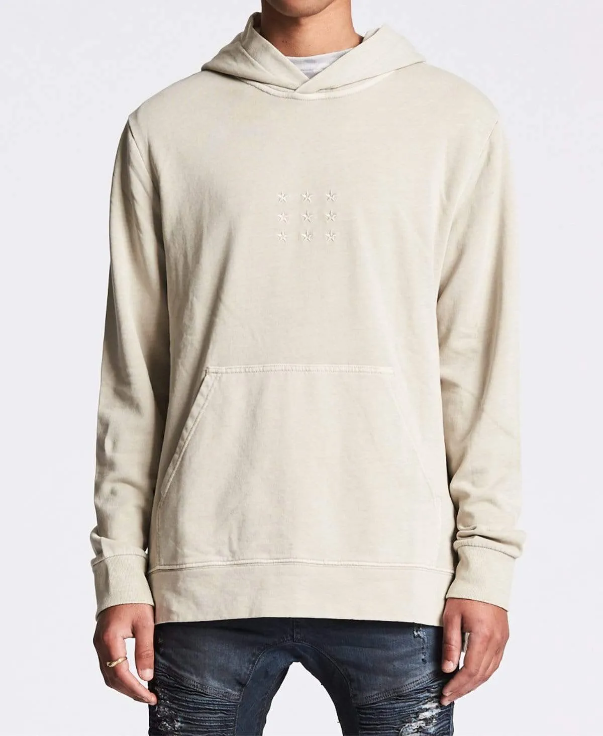 Last In Line Step Hem Hoodie Pigment Stone sold by Neverland