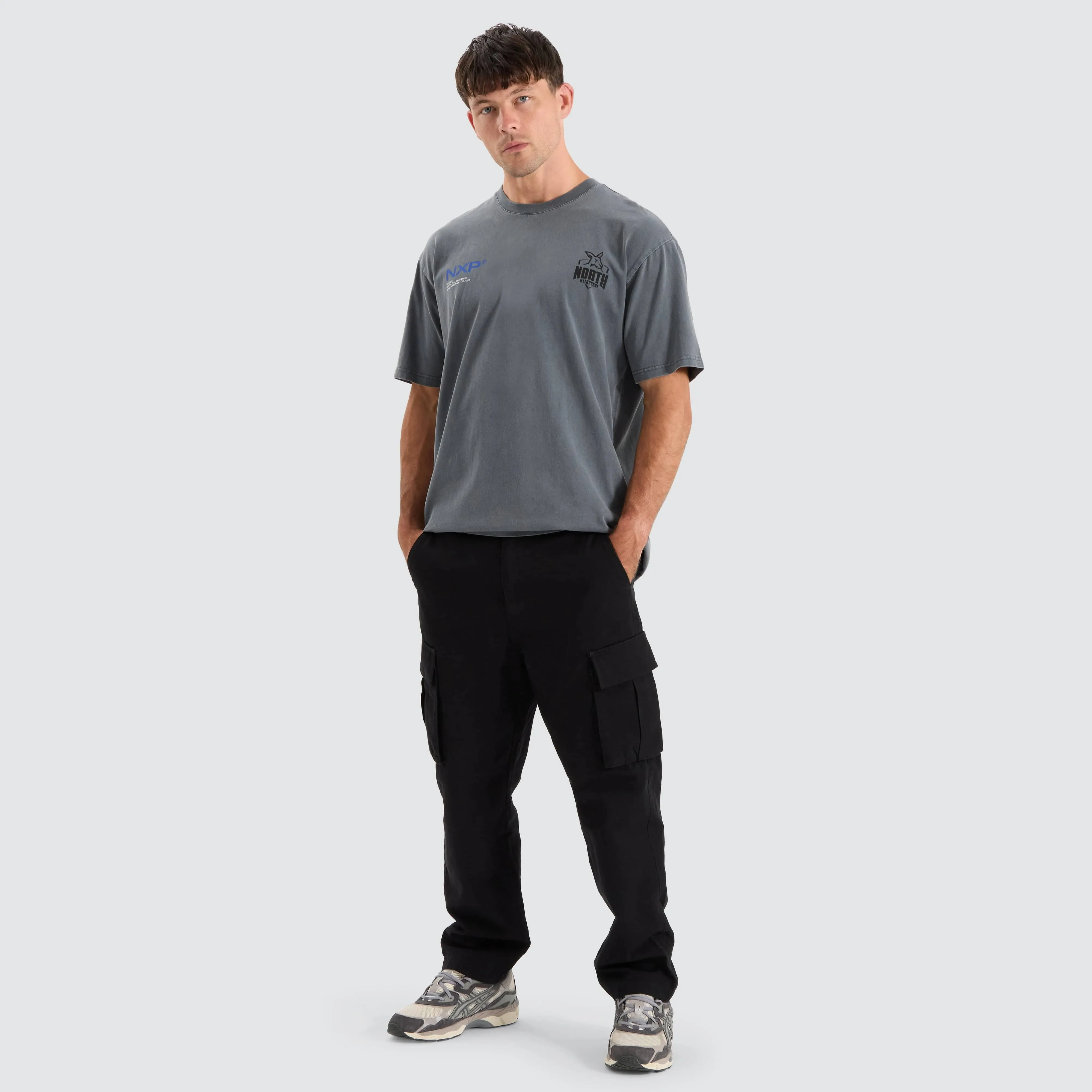 North Melbourne Kangaroos AFL Box Fit Tee Pigment Charcoal sold by Neverland product image thumbnail 2