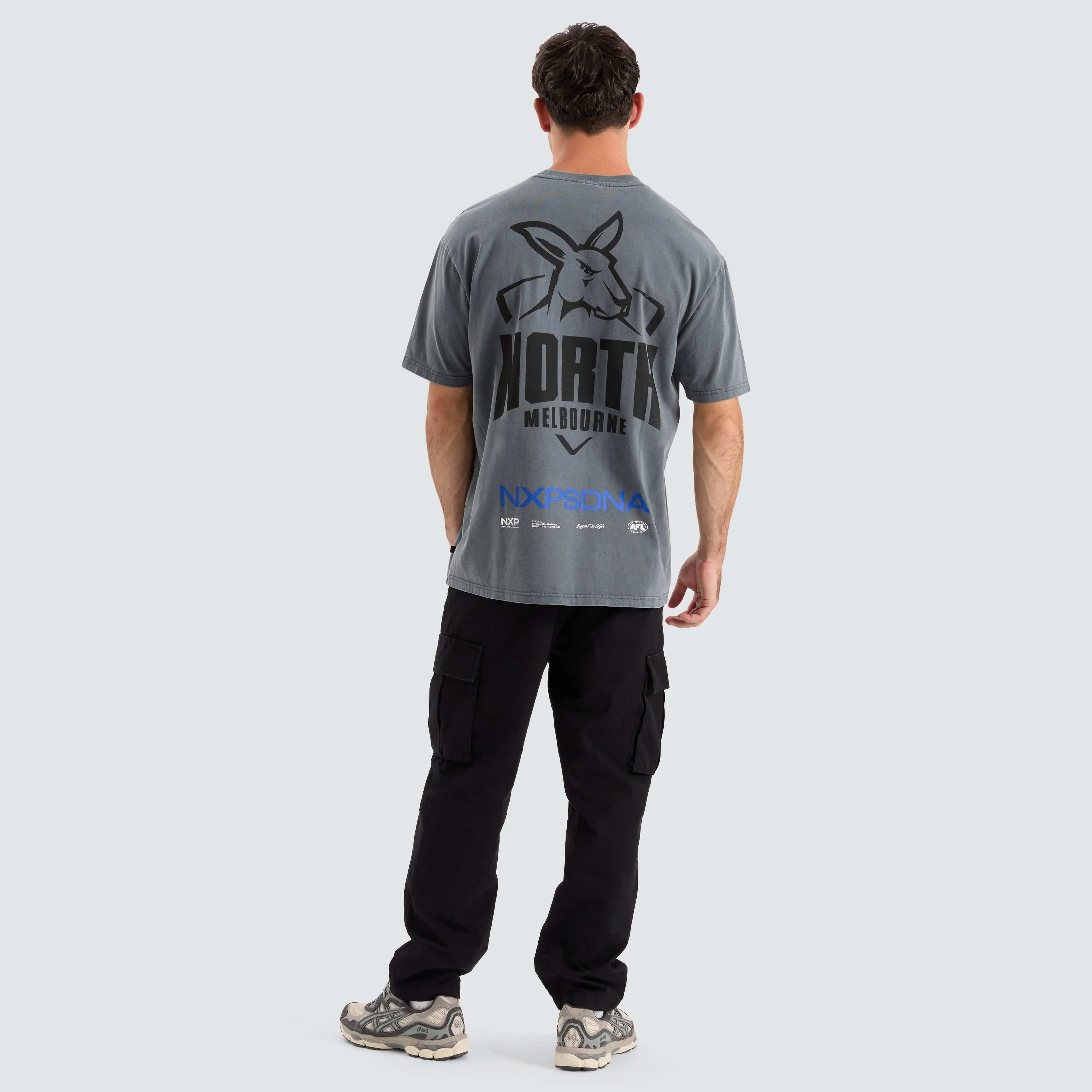 North Melbourne Kangaroos AFL Box Fit Tee Pigment Charcoal sold by Neverland product image thumbnail 3