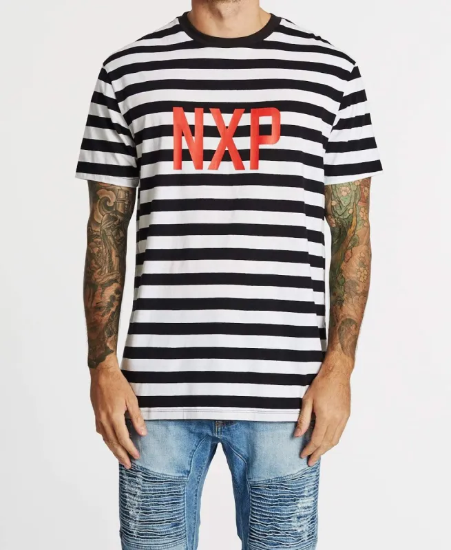 Westley Relaxed Fit T-Shirt Black/White Stripe sold by Neverland