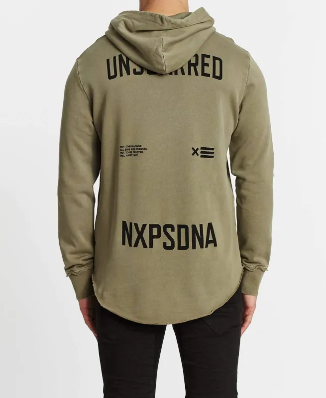 Sins Forever  Dual Curved Hoodie Pigment Khaki sold by Neverland