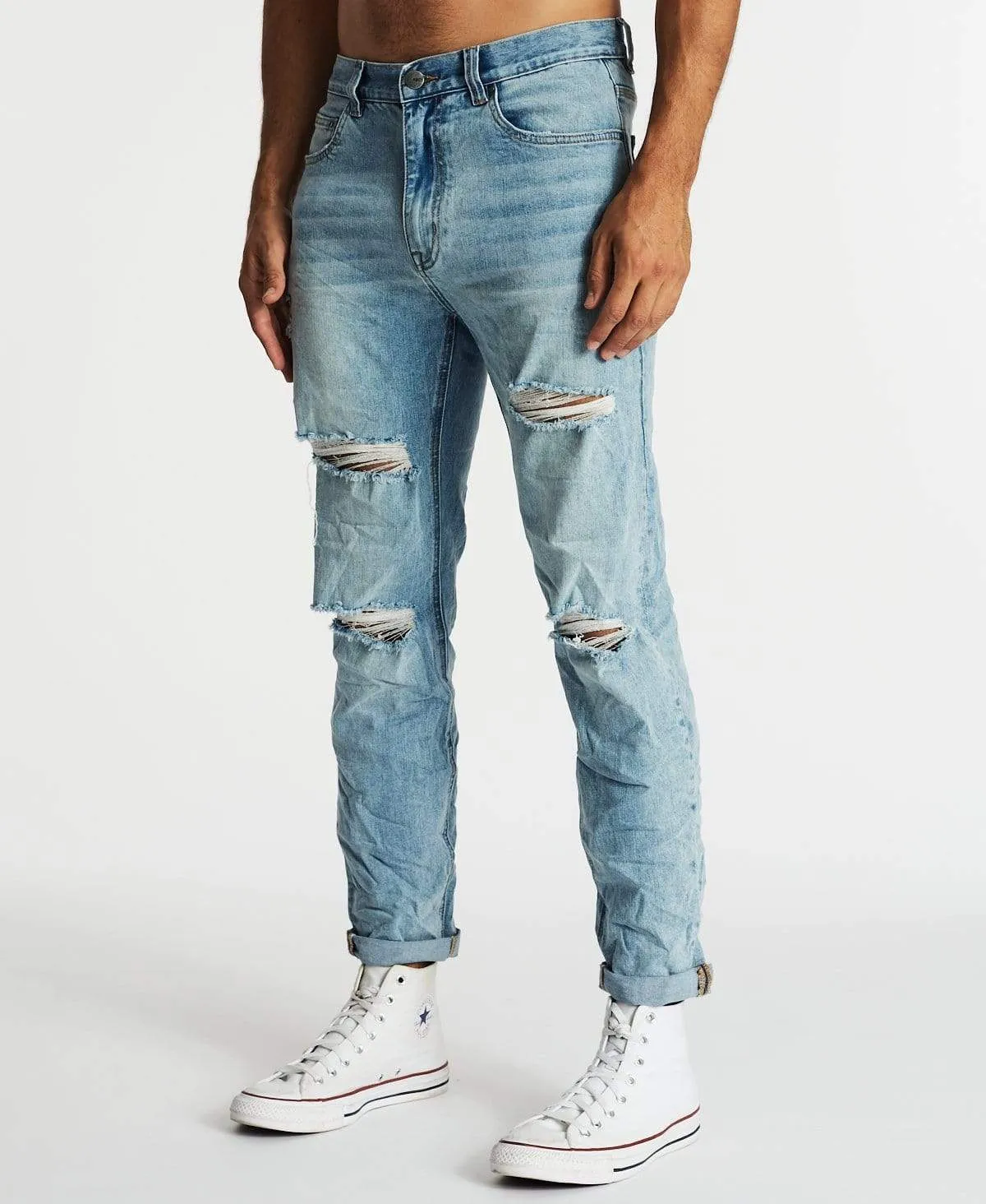 K3 Tapered Turn Up Jeans Horizon Blue sold by Neverland product image thumbnail 3
