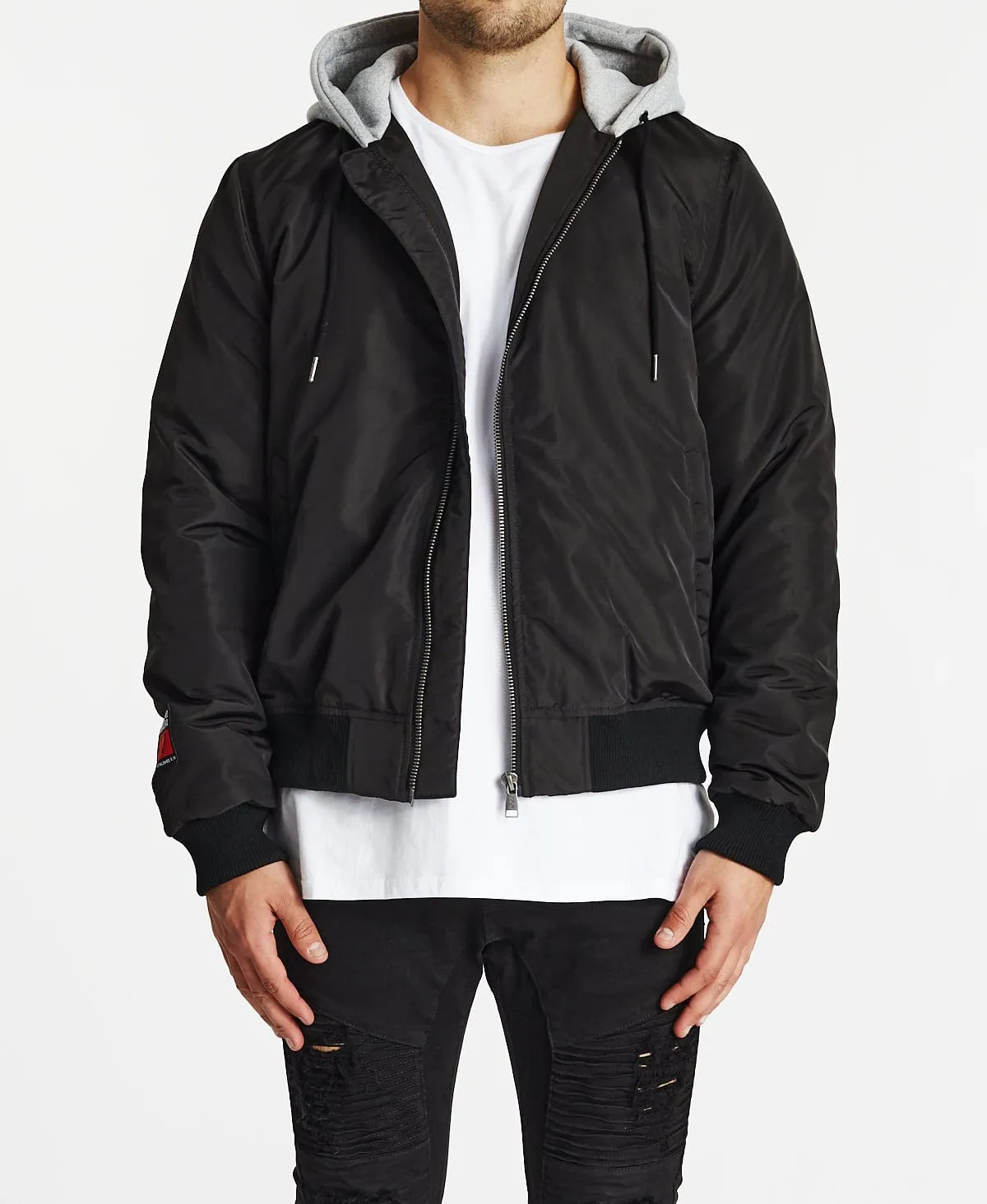 Omega Hooded Bomber Jacket Jet Black sold by Neverland product image thumbnail 2