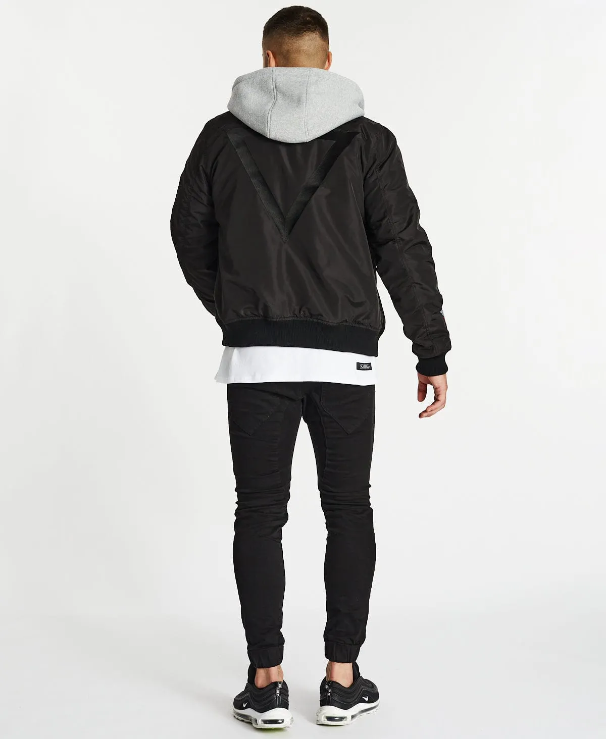 Omega Hooded Bomber Jacket Jet Black sold by Neverland product image thumbnail 5