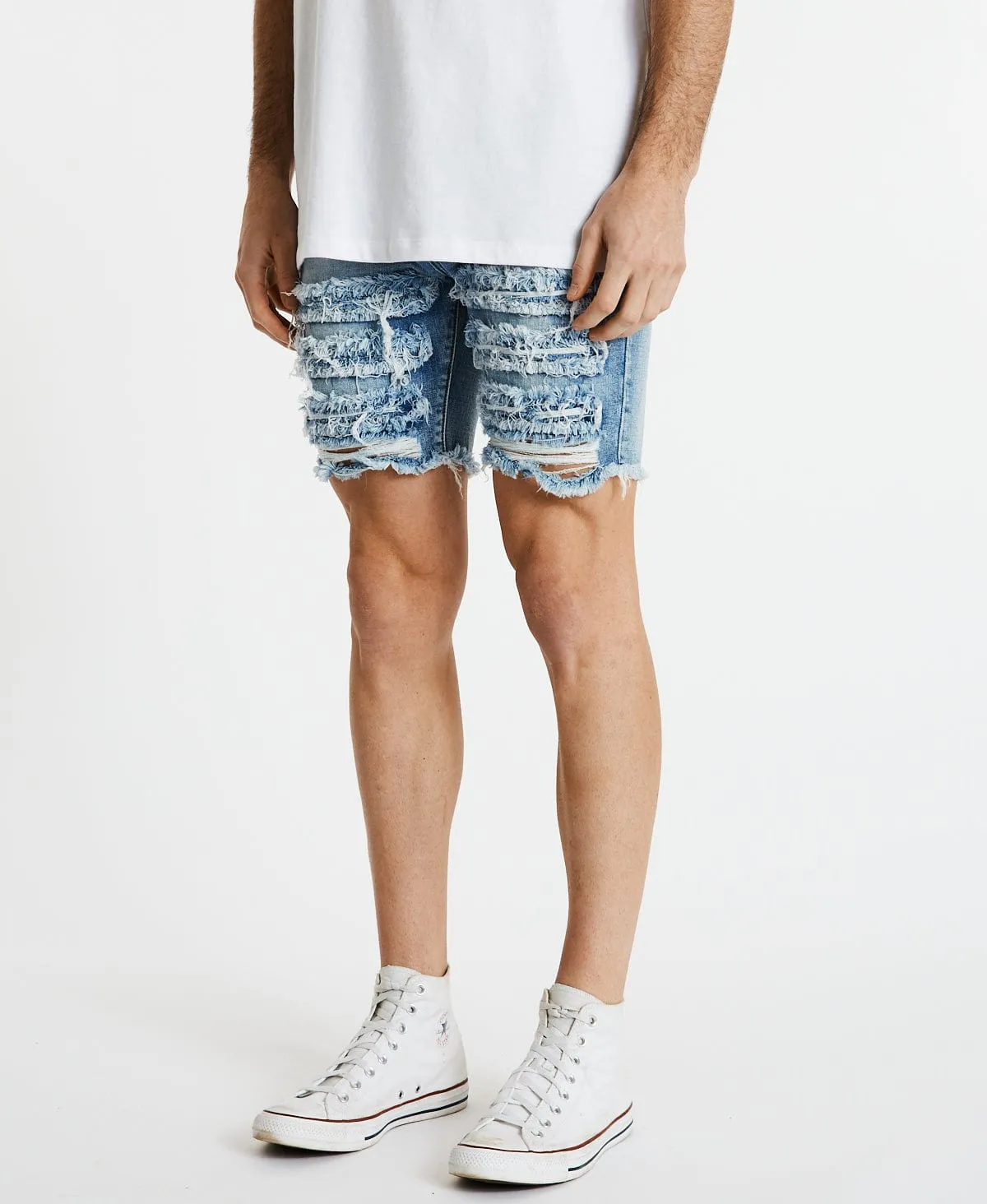 Blade Runner Raw Hem Shorts Destroyed Blue sold by Neverland product image thumbnail 5