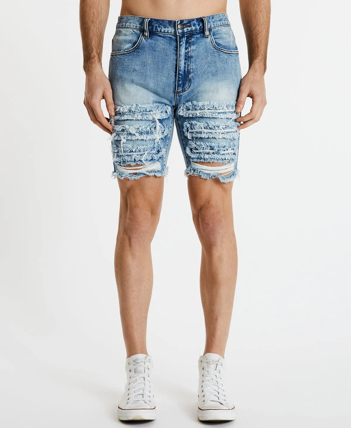 Blade Runner Raw Hem Shorts Destroyed Blue sold by Neverland product image thumbnail 2