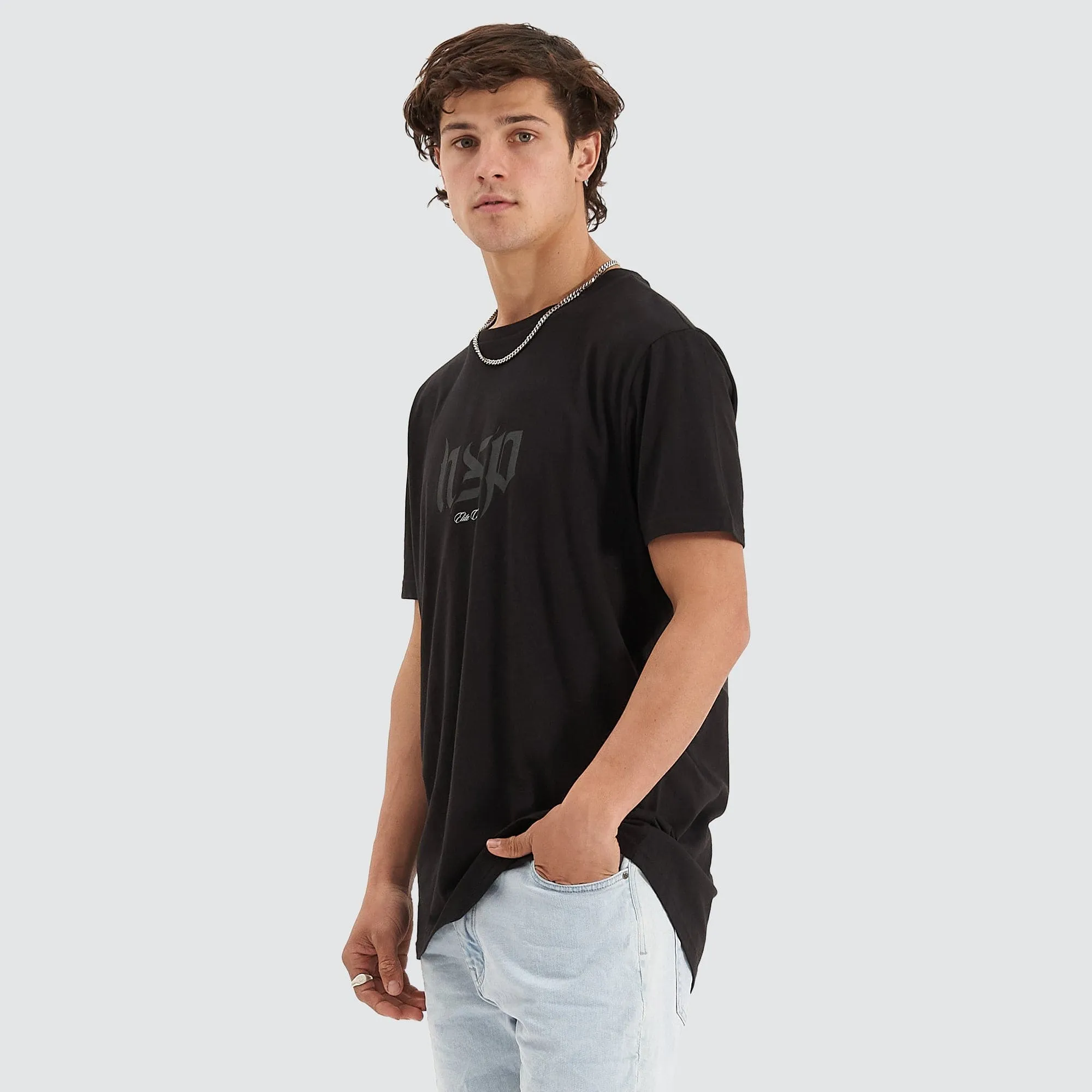 Scripted Cape Back T-Shirt Jet Black sold by Neverland product image thumbnail 5