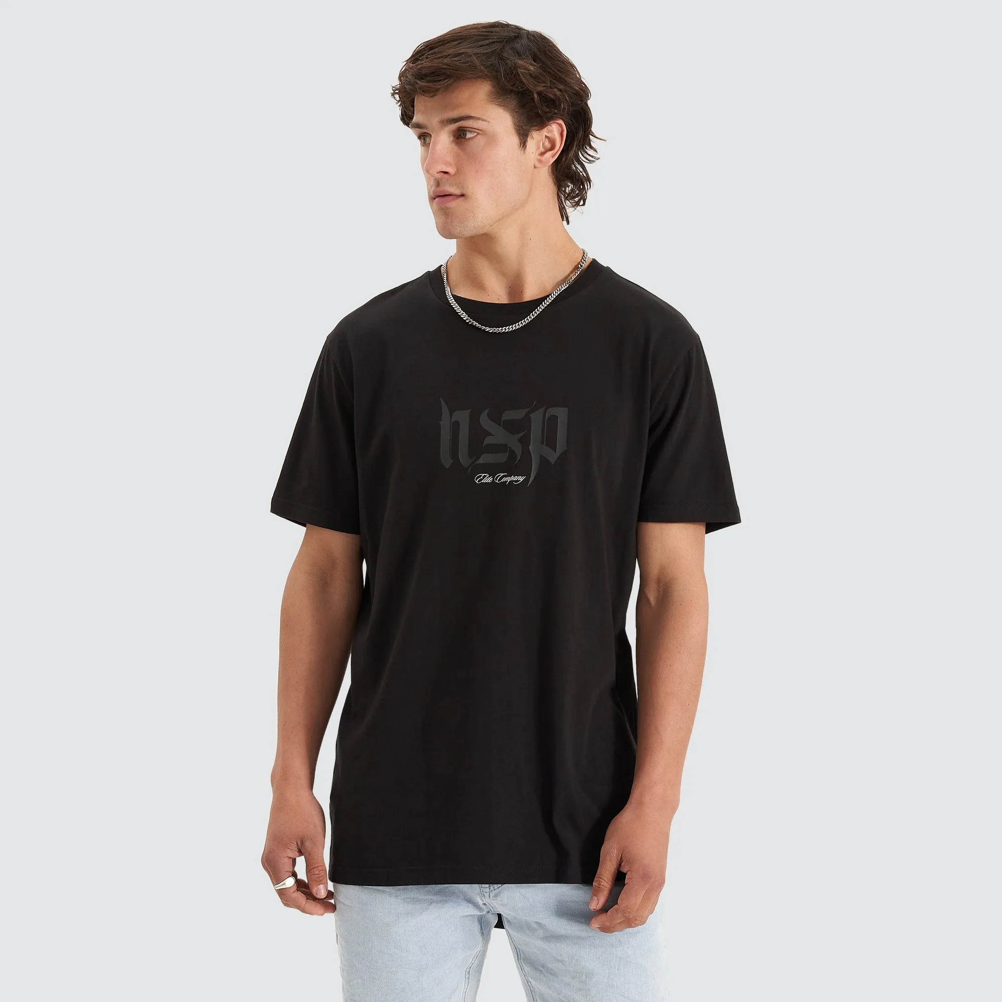 Scripted Cape Back T-Shirt Jet Black sold by Neverland product image thumbnail 4