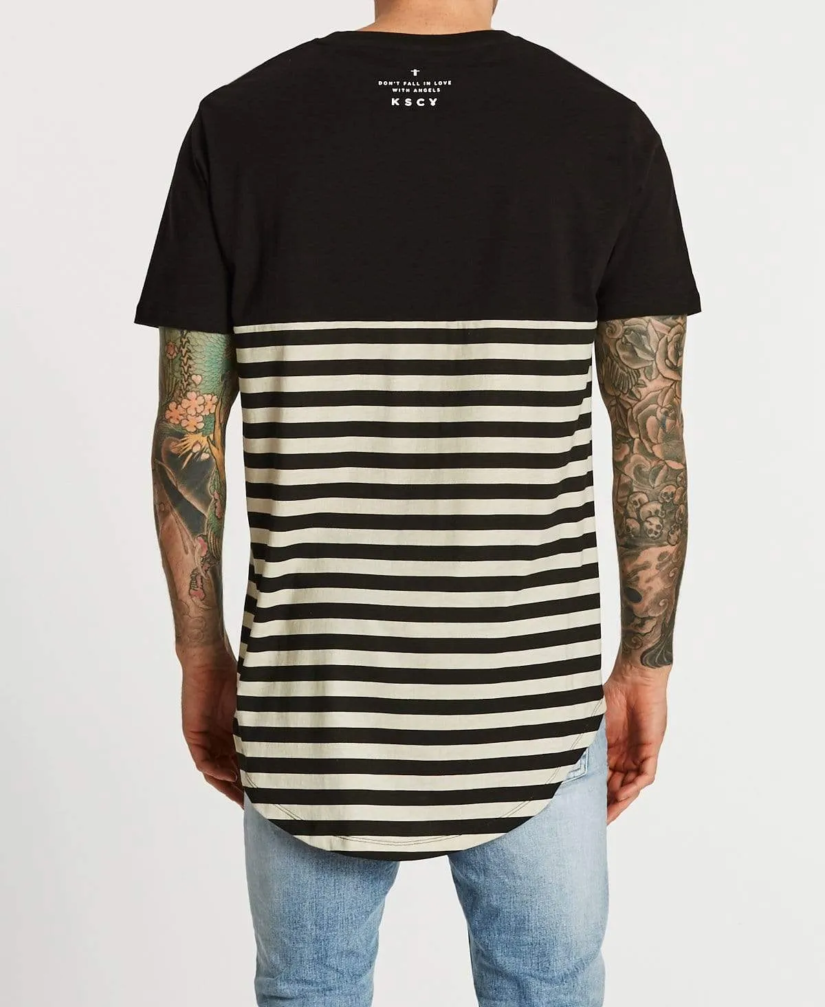 Heat Stroke Dual Curved T-Shirt Black/Sand Stripe sold by Neverland product image thumbnail 2
