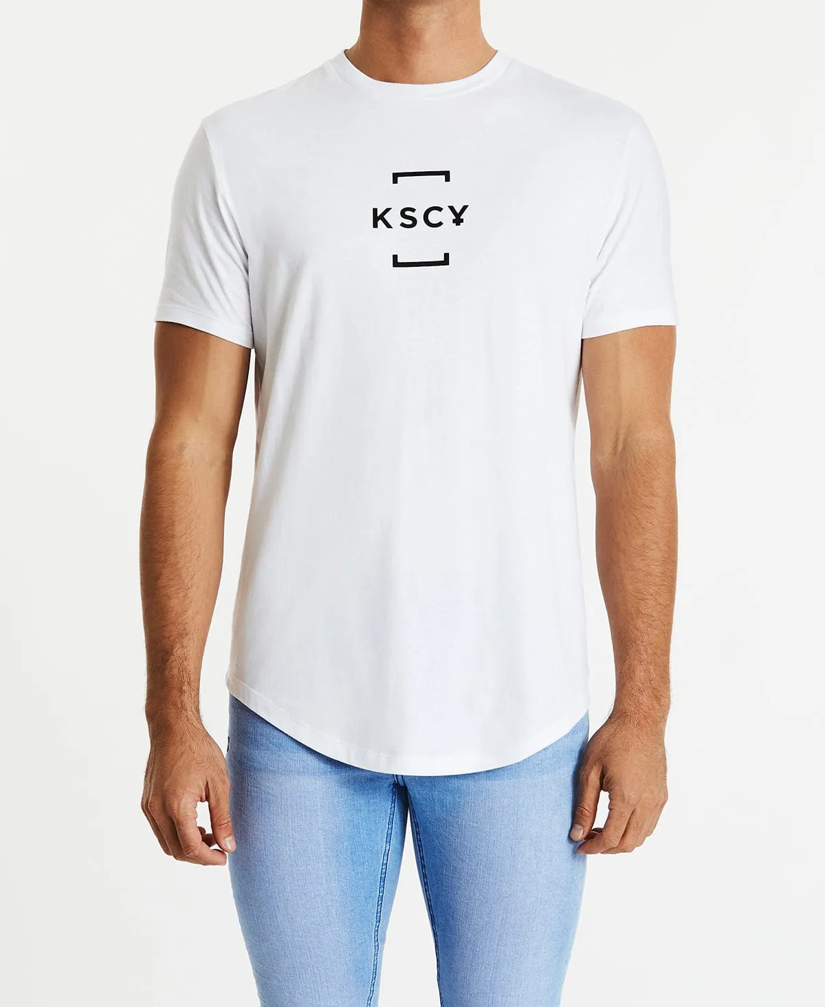 Uptight Dual Curved T-Shirt White sold by Neverland product image thumbnail 3