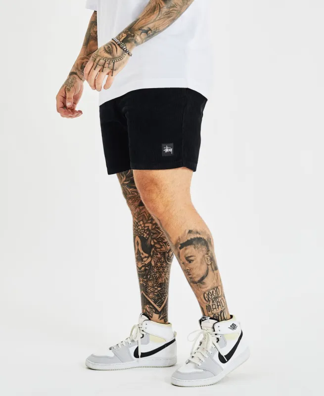 Wide Wale Cord Beach Shorts Black made by Stussy