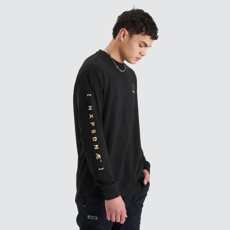 Parti Heavy Relaxed Long Sleeve Tee Jet Black made by Nena and Pasadena