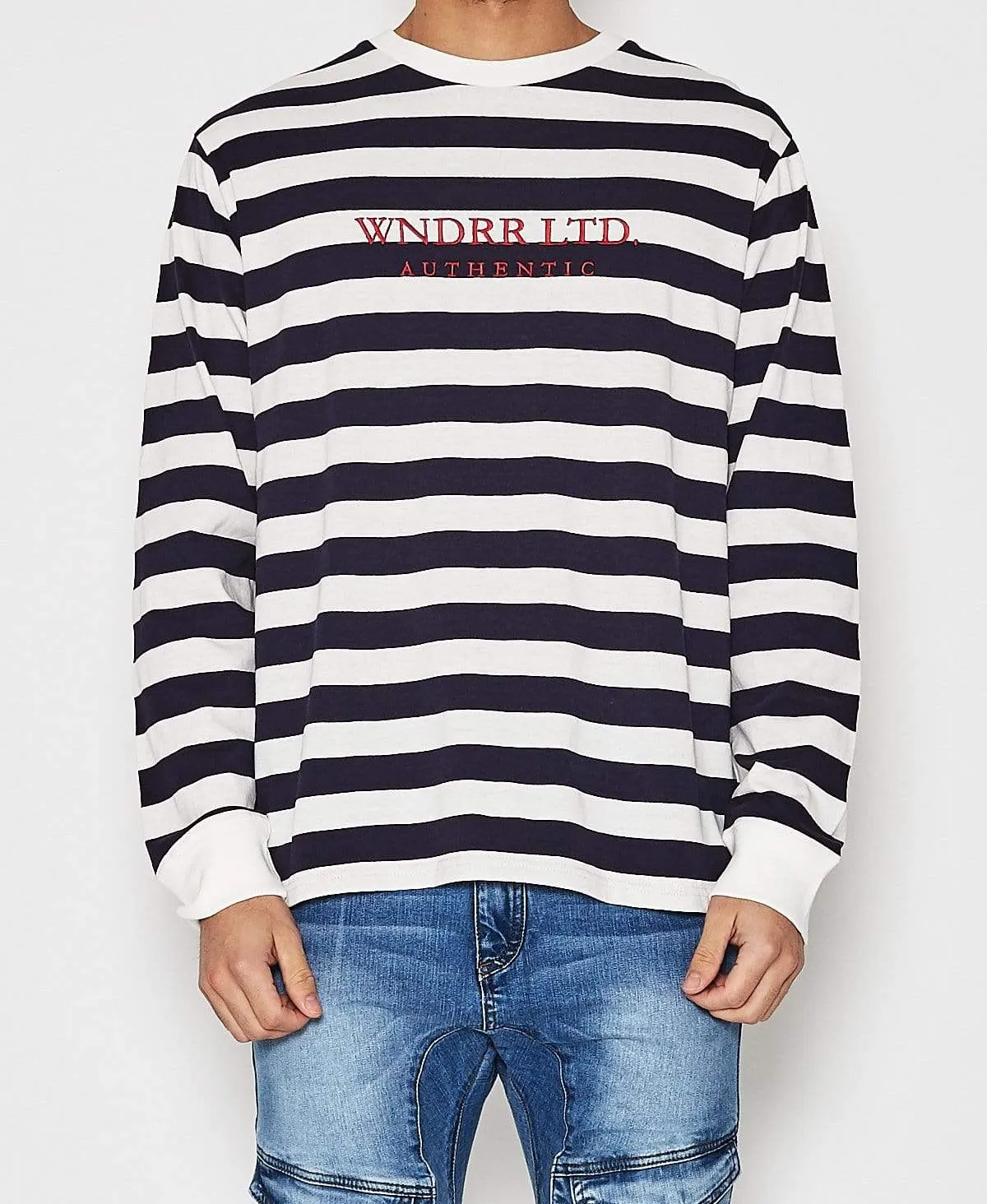 Limited Long Sleeve T-Shirt Navy Stripe sold by Neverland