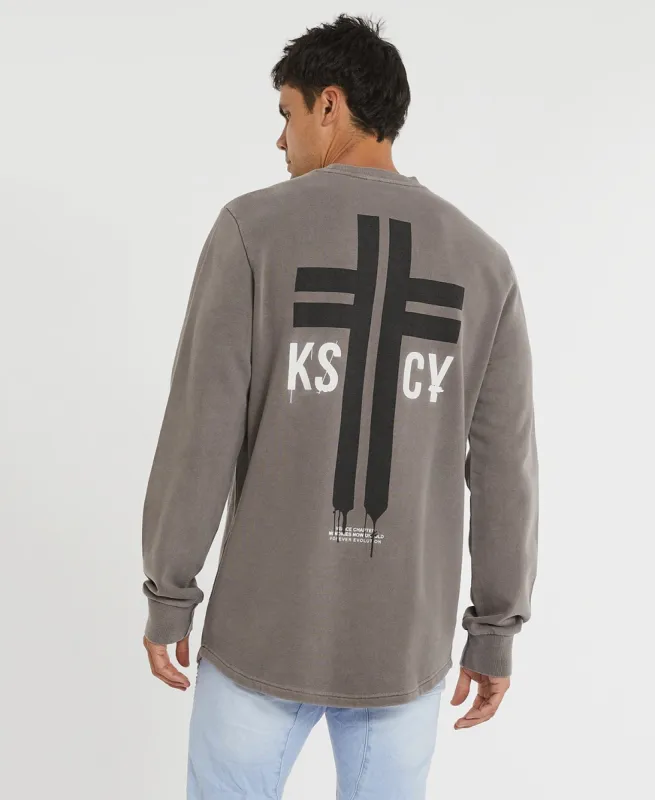 Theory Dual Curved Jumper Pigment Iron Grey sold by Neverland