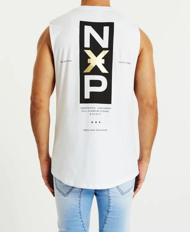 Hurricane Scoop Back Muscle Tee White sold by Neverland