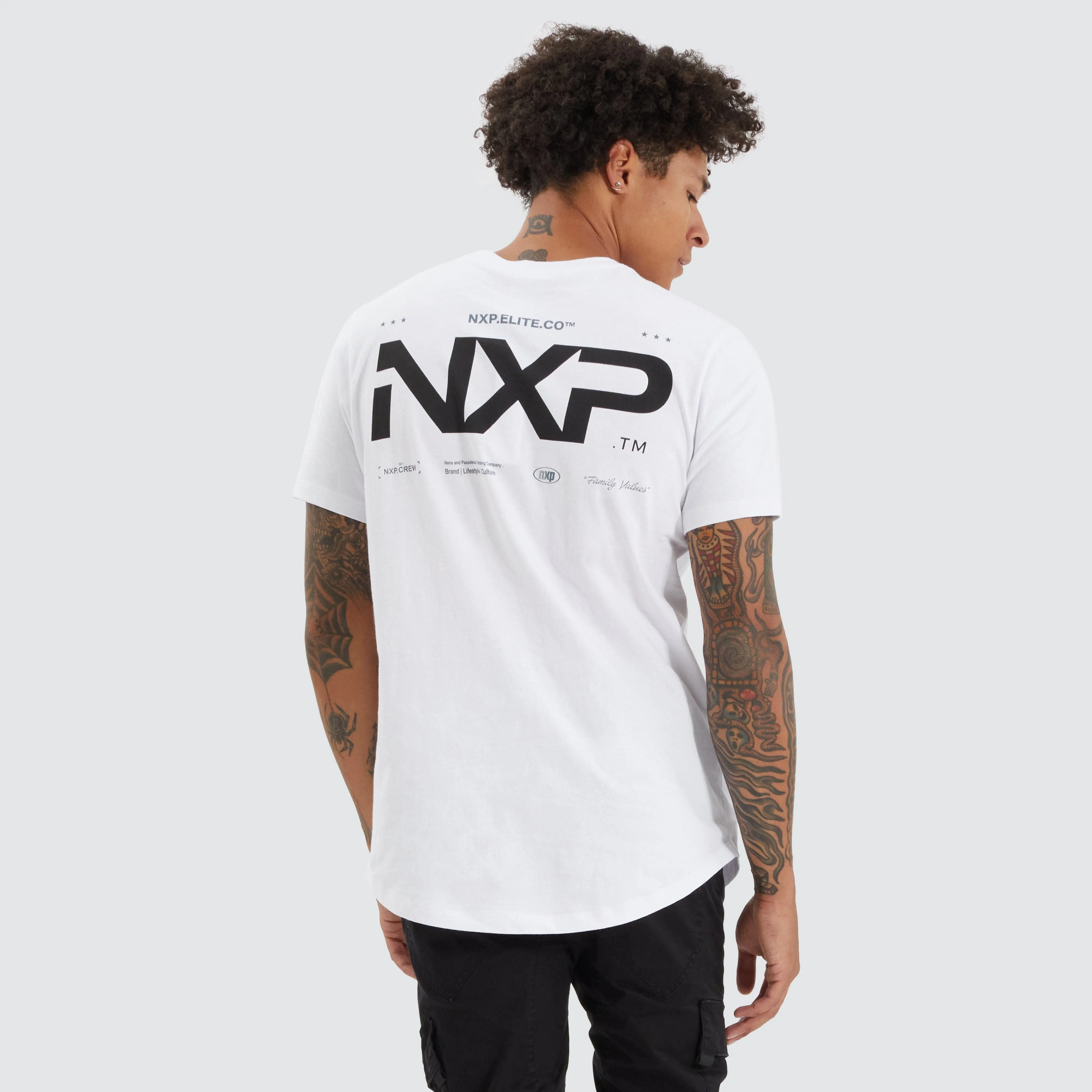 Lostford Dual Curved Tee Optical White sold by Neverland