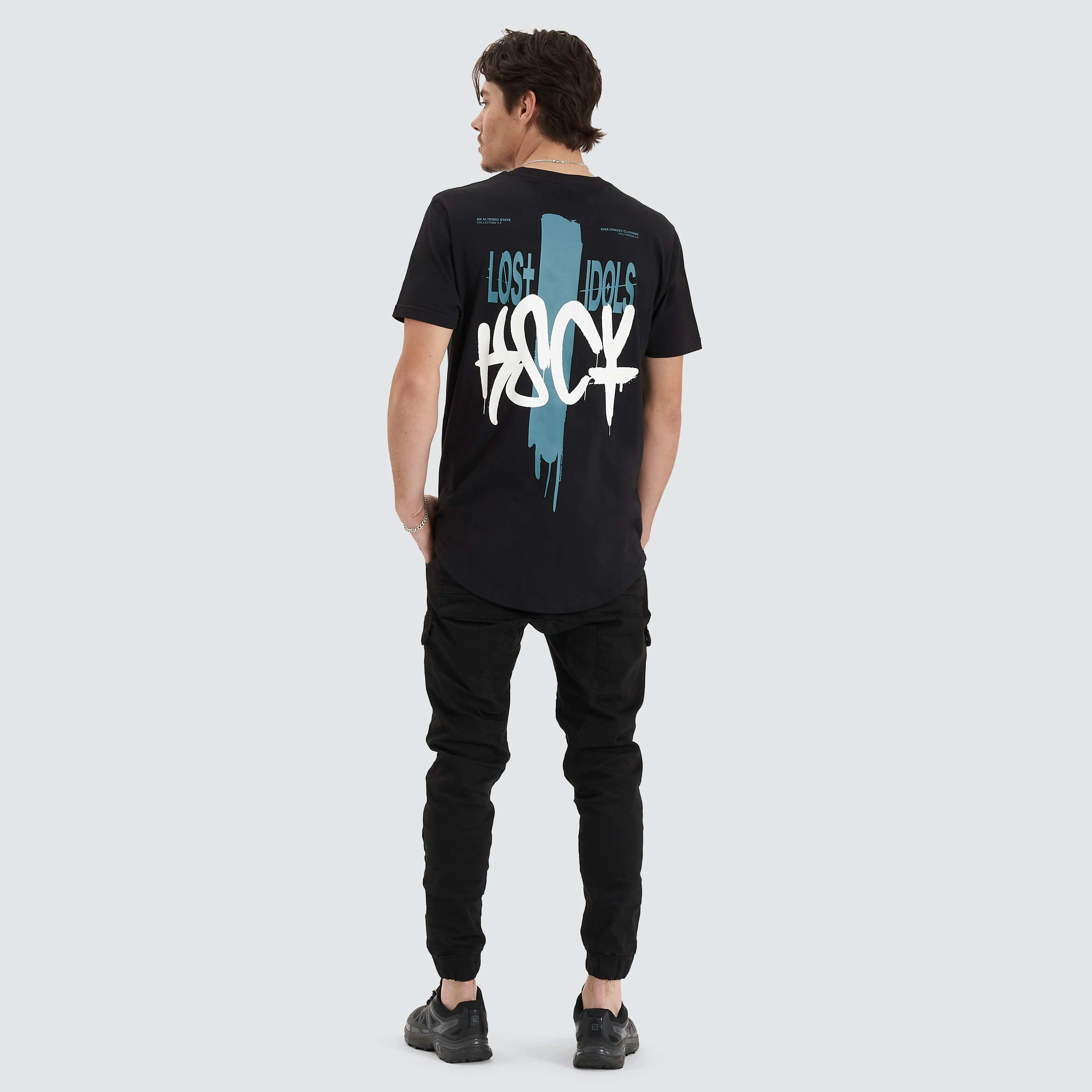 Faded Echo Dual Curved Tee Jet Black sold by Neverland product image thumbnail 4