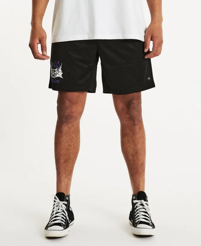 Chaos Skull Mesh Short Black sold by Neverland