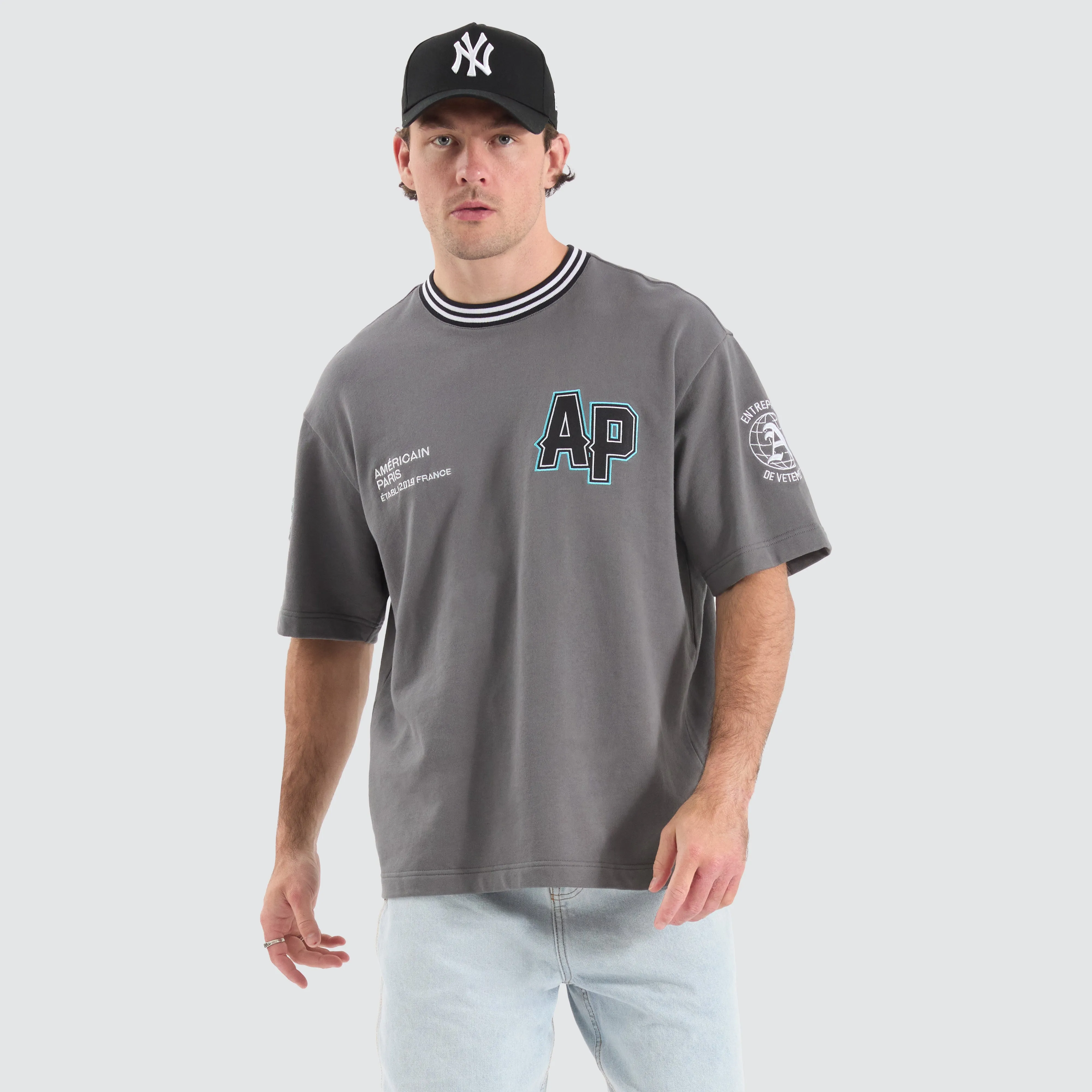 Arathorn Oversized Loopback Tee Charcoal sold by Neverland