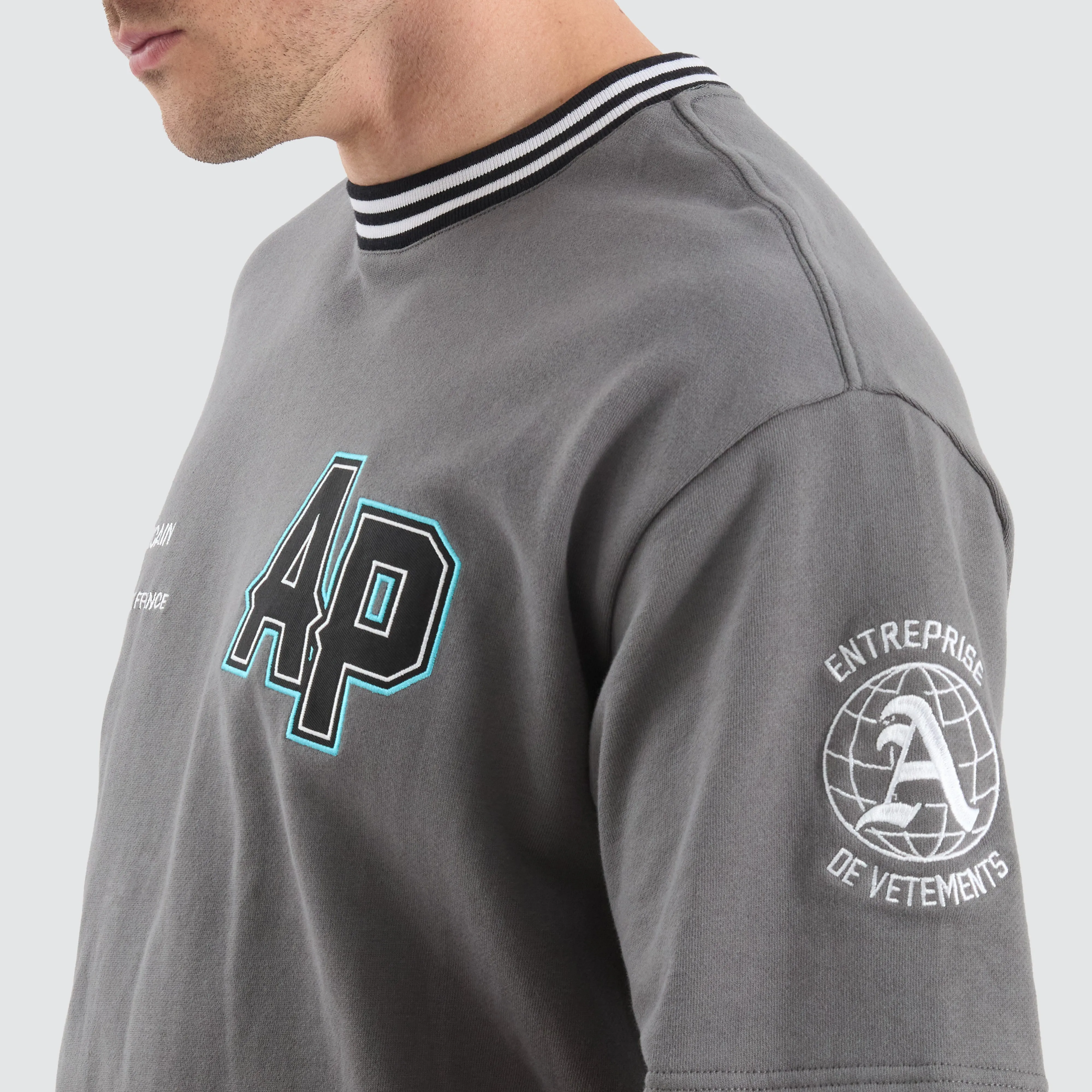 Arathorn Oversized Loopback Tee Charcoal sold by Neverland product image thumbnail 3