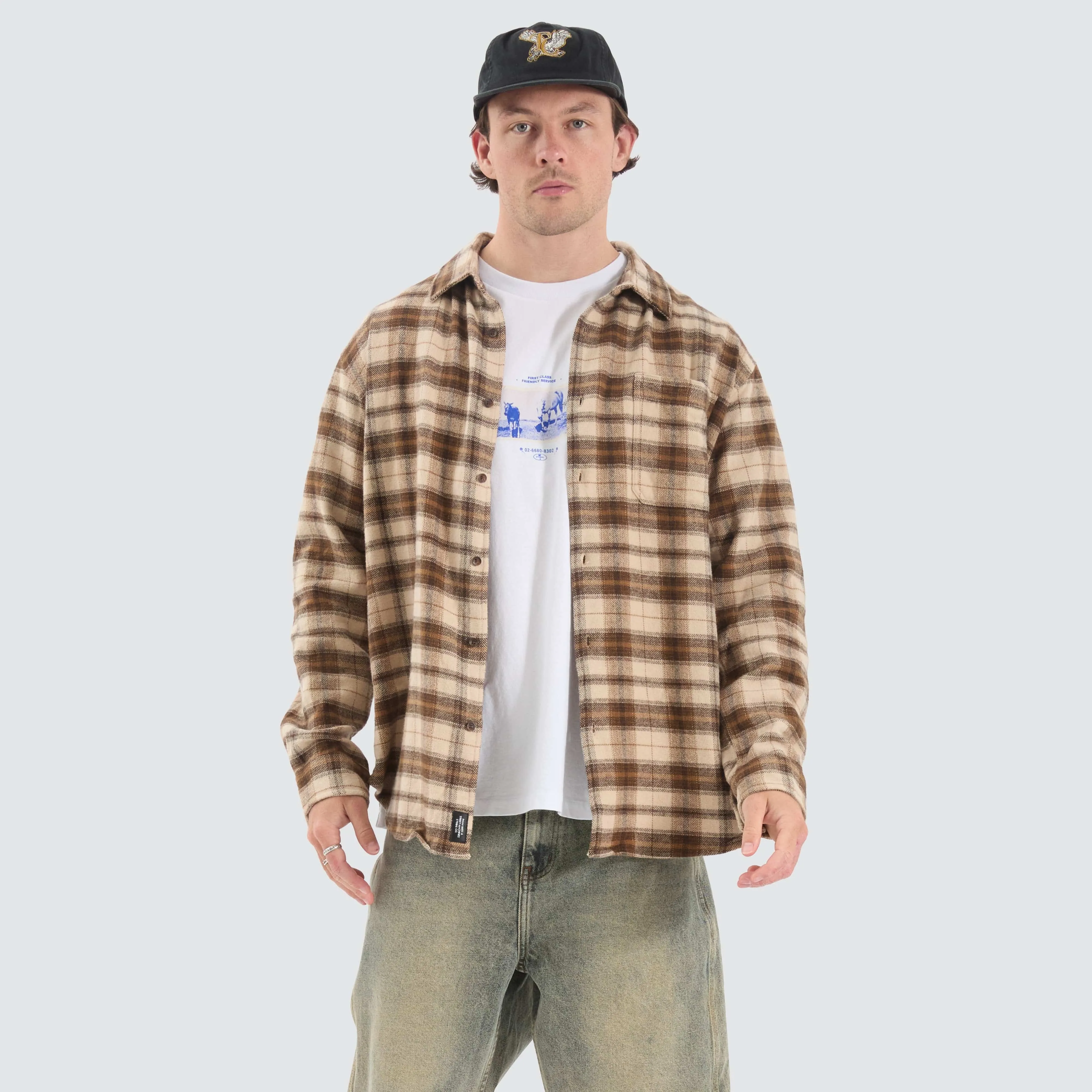 Barrio Flannel Shirt Wren sold by Neverland