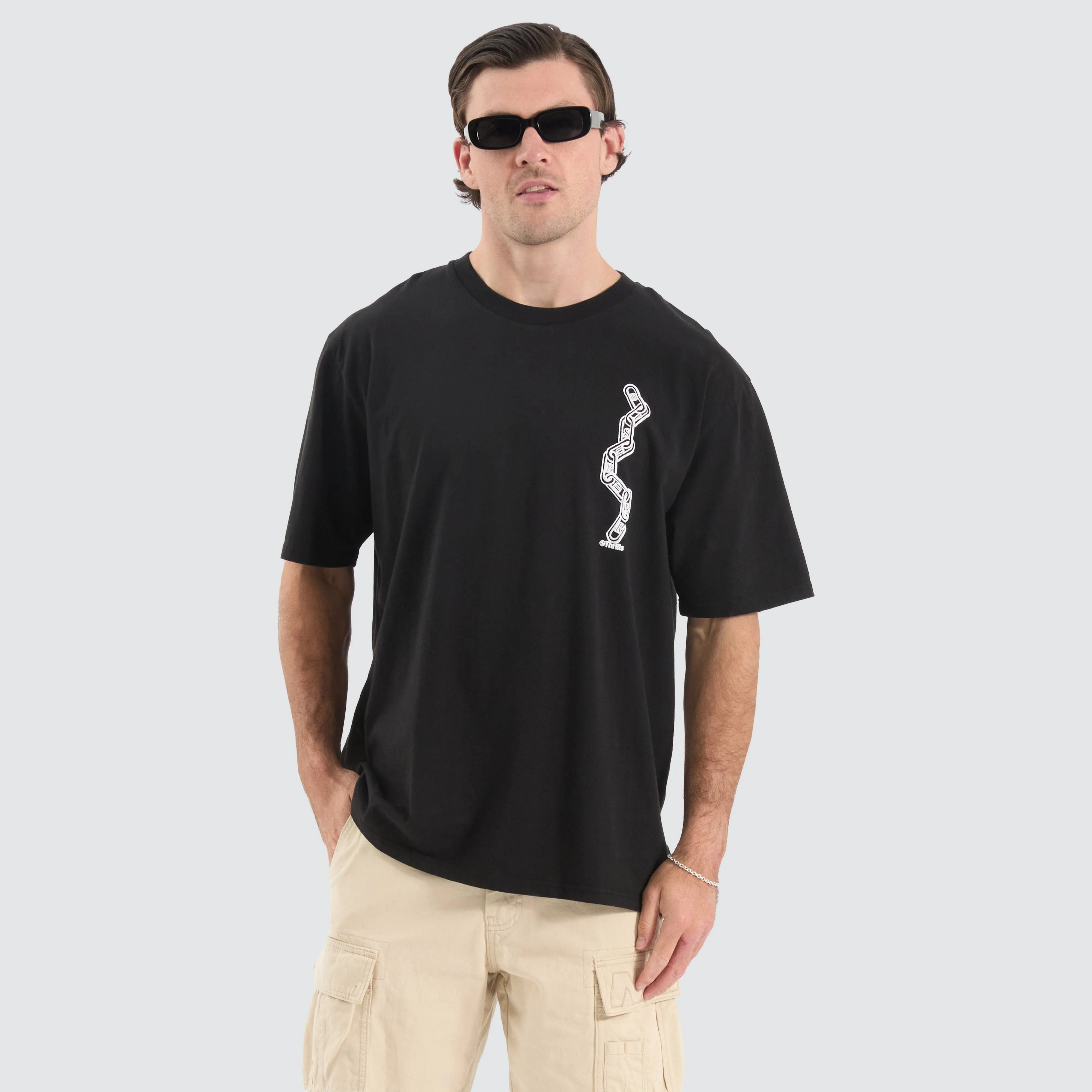 Chain Of Disorder Oversize Tee Black sold by Neverland