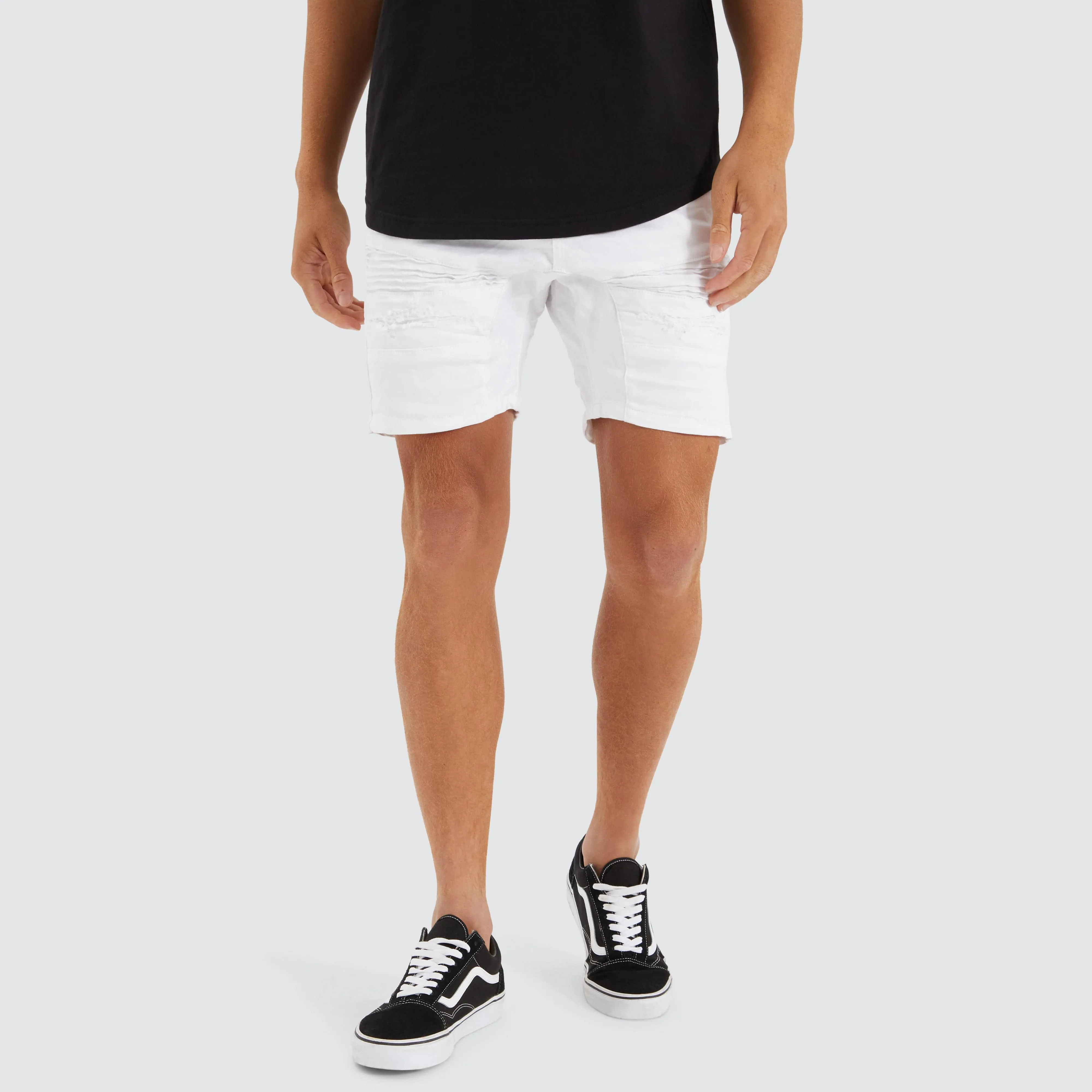 Viper Denim Short White sold by Neverland