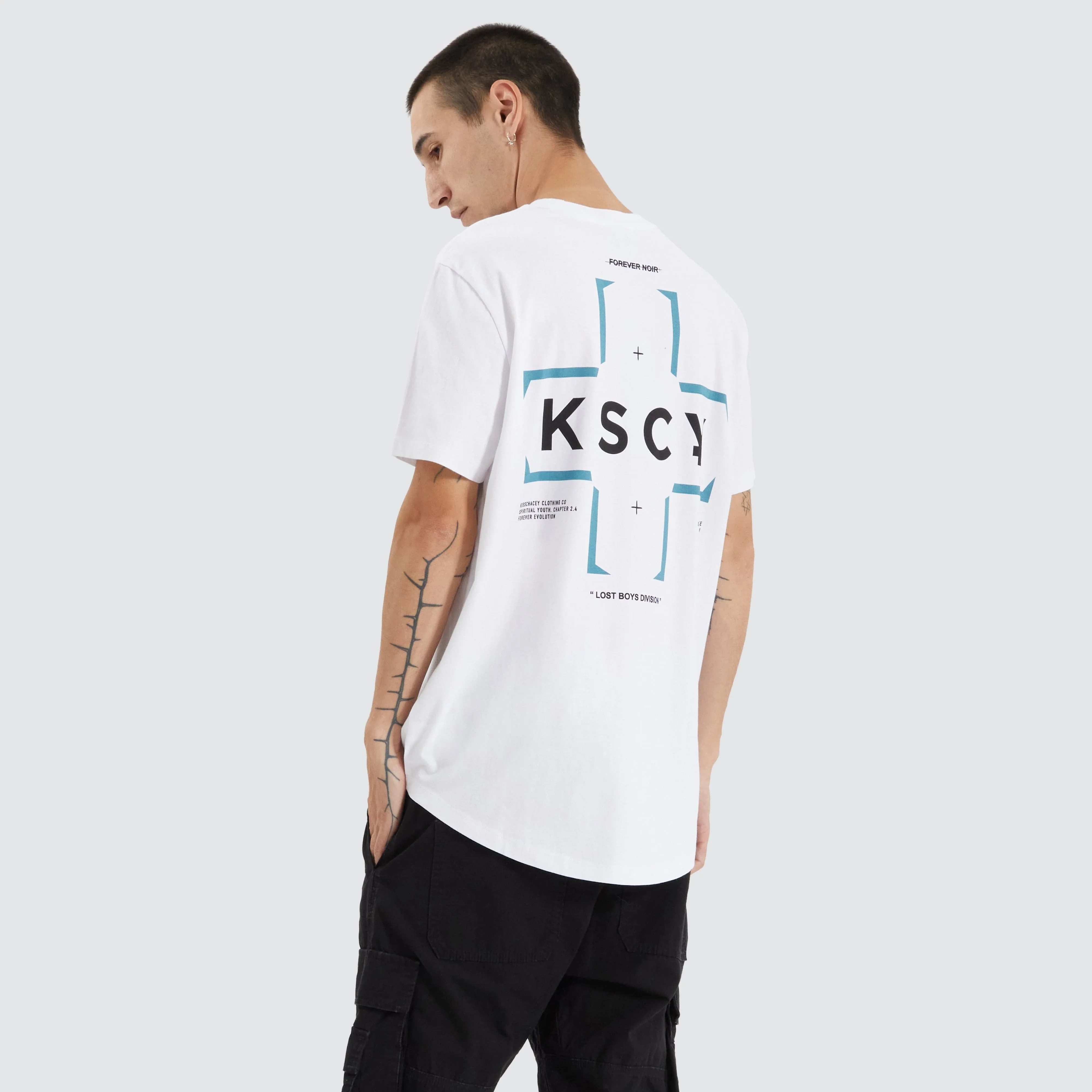 Gandy Dual Curved Tee Optical White sold by Neverland