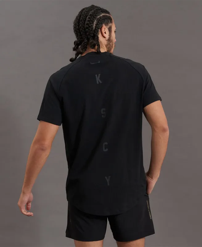 Process Raglan Curved Hem T-Shirt Jet Black made by Neverland